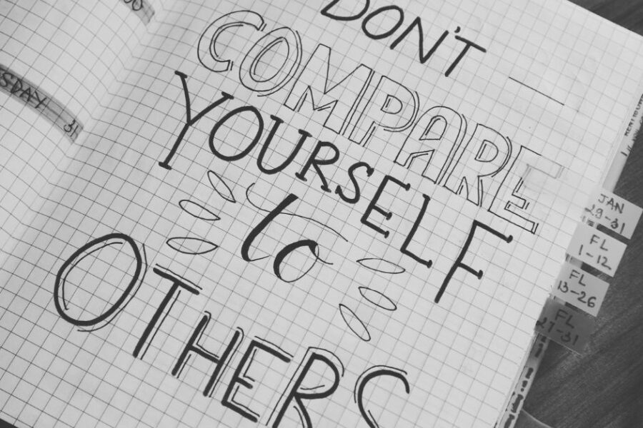 Diary page noting don't compare yourself to others